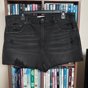 Pistola Super High Rise Distressed Cut Off Denim Black Shorts Sz 31